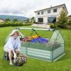 1PC 6 x 3 x 3 Feet Galvanized Raised Garden Bed with Greenhouse's Raised Flower Bed