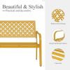 Outdoor Garden Bench with Anti-Rust Metal Powder Coated Frame, Patio Bench for Front Porch Park