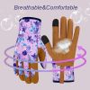 Leather Gardening Gloves for Women Thorn Proof Garden Gloves Touch Screen Working Gloves Gifts  Medium