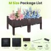 Outdoor Raised Garden Bed with Legs Elevated Planter Box with Self-watering System for Garden Patio Balcony Vegetables Flowers Herbs PP Plastic Box Ea