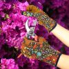Leather Gardening Gloves for Women Thorn Proof Garden Gloves Touch Screen Working Gloves Gifts  Medium