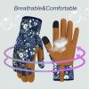 Leather Gardening Gloves for Women Thorn Proof Garden Gloves Touch Screen Working Gloves Gifts  Medium