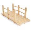 5 Feet Wooden Garden Bridge - 100% Fir Wood Construction, Easy Assembly with Hardware, Ideal for Backyard/Gravel Road/Farm