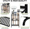Garden Tool Organizer with Storage Hooks, Yard Tool Tower Rack for Garage Organization and Storage, Up to 35 Long-Handled Tools