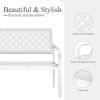 Outdoor Garden Bench with Anti-Rust Metal Powder Coated Frame, Patio Bench for Front Porch Park