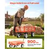 Garden Cart, 900 LBS, Heavy Duty Steel Yard and Garden Utility Wagon with 10-Inch Tires, Outdoor Gardening Stool with Adjustable Handle