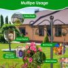 Outdoor Shepherds Hook Adjustable Height Metal Garden Hanger with 5-Prong Base & Double Hooks for Bird Feeders, Lanterns