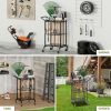 Garden Tool Organizer with Storage Hooks, Yard Tool Tower Rack for Garage Organization and Storage, Up to 35 Long-Handled Tools