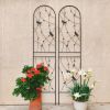 4 Pack Metal Garden Trellis 86.7" x 19.7" Rustproof Trellis for Climbing Plants Outdoor Flower Support Dragonfly Deco Black