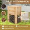 Yard Multi Usage Garden bed with Wooden Planter