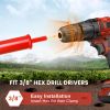 Auger Drill Bit 2x14.6inch Garden Plant Flower Bulb Auger Rapid Planter Bulb & Bedding Plant Auger for 3/8" Hex Drive Earth Drill Fence Post Umbrella