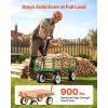 Garden Cart, 900 LBS, Heavy Duty Steel Yard and Garden Utility Wagon with 10-Inch Tires, Outdoor Gardening Stool with Adjustable Handle
