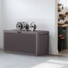 90gal Outdoor Garden Plastic Storage Deck Box Chest Tools Cushions Toys Lockable Seat
